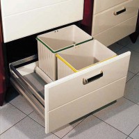 Koš za smeti PVC siv za v predal