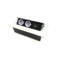 GTV pravokotna vtičnica 2x schuko 2x USB  GTV pravokotna vtičnica 2x schuko 2x USB