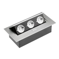 GTV pravokotna vtičnica 3x schuko 