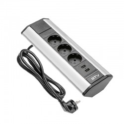 GTV kotna vtičnica 3x  shuko 2x usb GTV kotna vtičnica 3x  shuko 2x usb