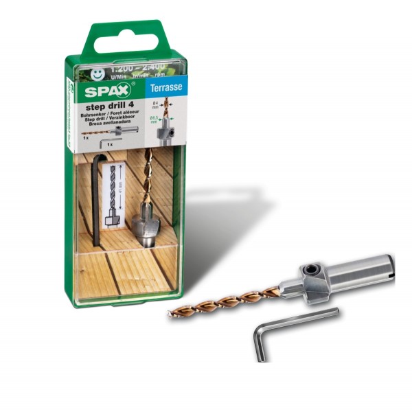 Spax - Dvostopenjski sveder 4,0/6,5 mm z distančnikom za vijake Spax-D Spax - Dvostopenjski sveder 4,0/6,5 mm z distančnikom za vijake Spax-D